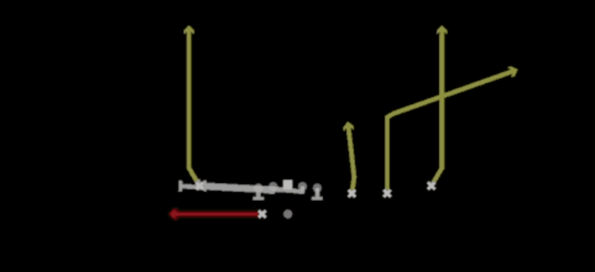 Play diagram for HB Slip Screen from Shotgun Trips X Nasty in Madden 27