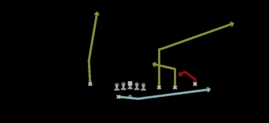 Play diagram for Mtn Spot Y Corner from Shotgun Trips X Nasty in Madden 27