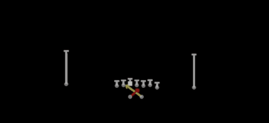 Play diagram for Read Option from Shotgun Wing in Madden 27