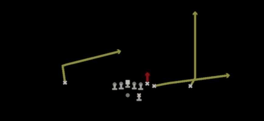 Play diagram for Stick from Shotgun Wing in Madden 27