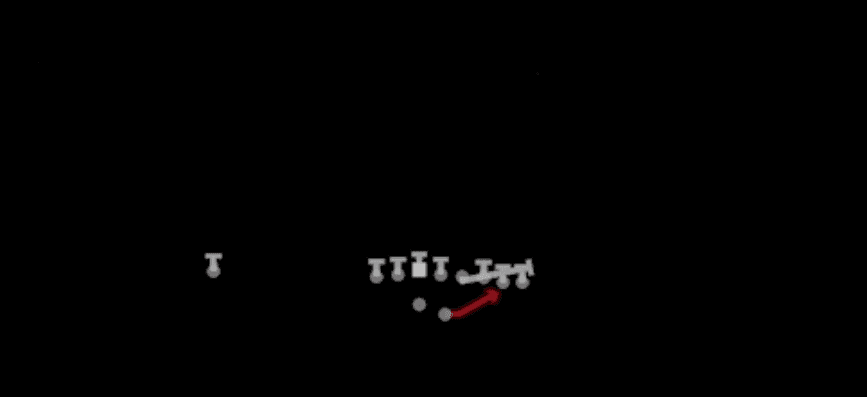 Play diagram for HB Toss from Shotgun Wing Pair in Madden 27