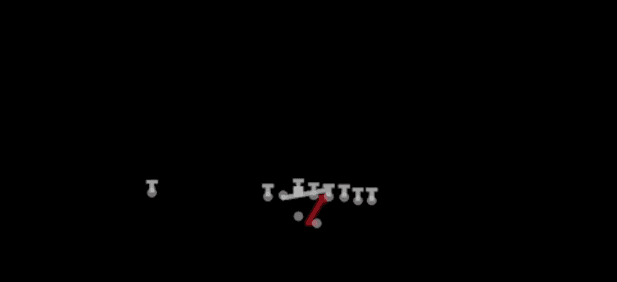 Play diagram for Power O from Shotgun Wing Pair in Madden 27