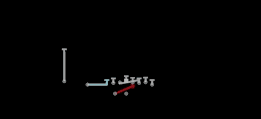 Play diagram for Mtn HB Base from Shotgun Wing Slot Wk in Madden 27