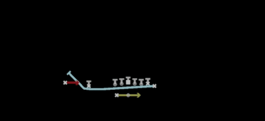 Play diagram for Mtn RPO Alert Screen from Shotgun Wing Slot Wk in Madden 27