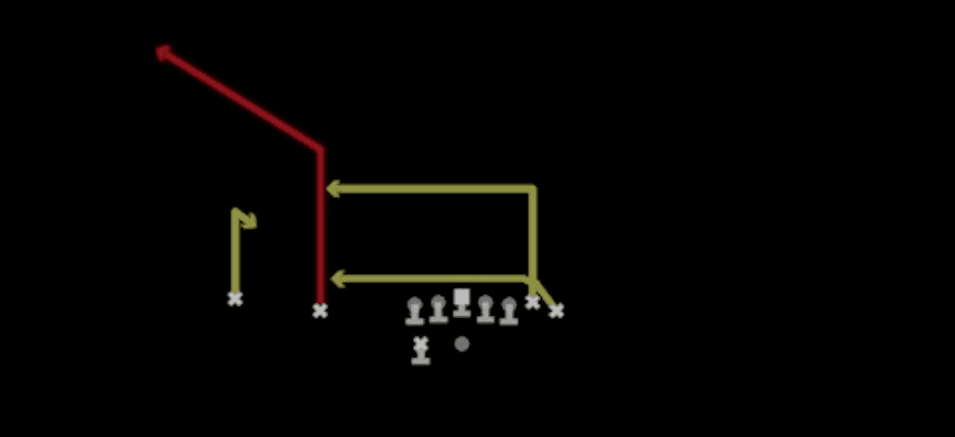 Play diagram for Smash from Shotgun Wing Slot Wk in Madden 27