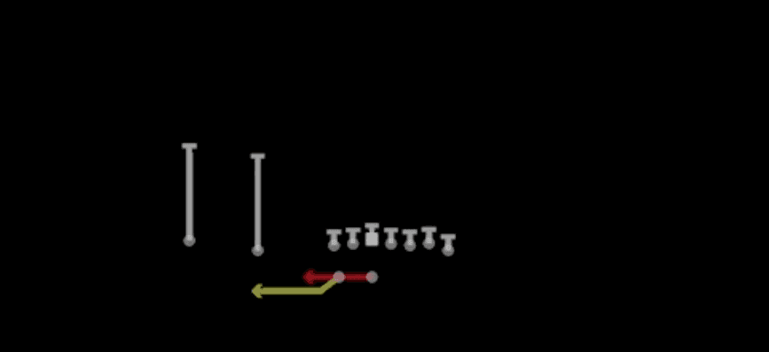 Play diagram for Speed Option from Shotgun Wing Slot Wk in Madden 27