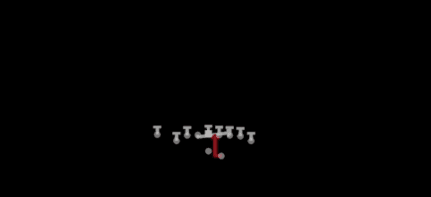 Play diagram for HB Punch from Shotgun Wing Tight Nasty in Madden 27