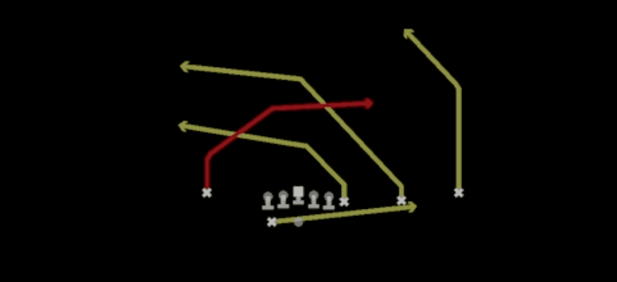 Play diagram for PA Crossers from Shotgun Wing Trips Wk Nasty in Madden 27