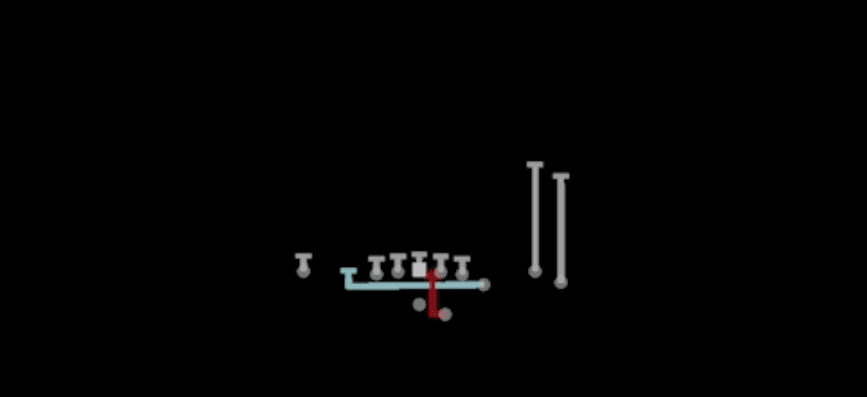 Play diagram for Mtn Duo from Shotgun Y Off Trio Close in Madden 27