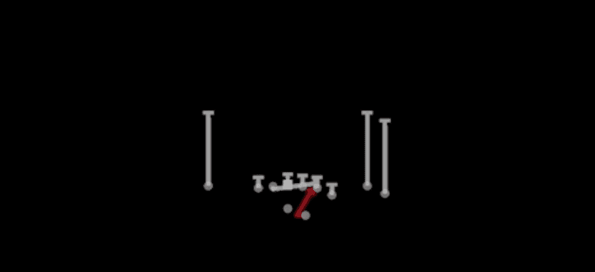 Play diagram for Power O from Shotgun Y Off Trio Close in Madden 27