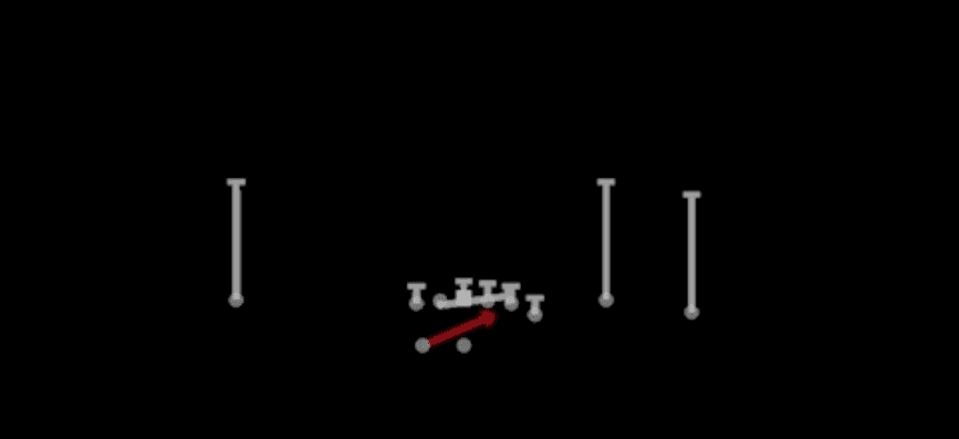 Play diagram for HB Base from Shotgun Y Off Trio Wk in Madden 27