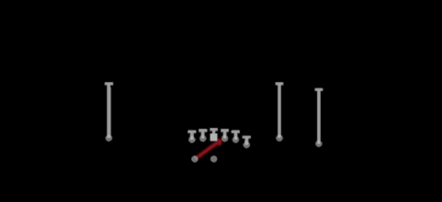 Play diagram for Inside Zone from Shotgun Y Off Trio Wk in Madden 27