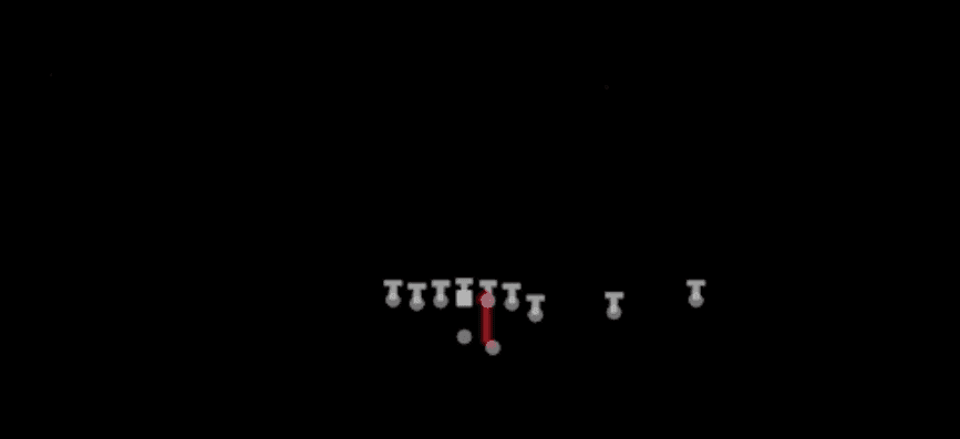 Play diagram for X Close HB Dive from Shotgun Y Off Trips in Madden 27