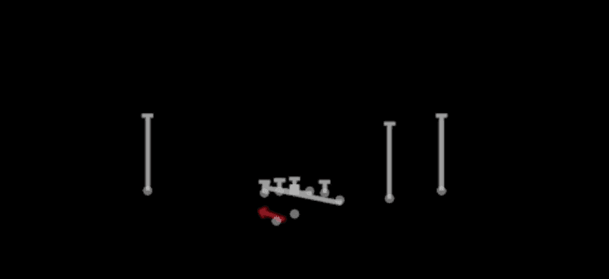 Play diagram for Counter Y from Shotgun Y Off Trips Wk in Madden 27