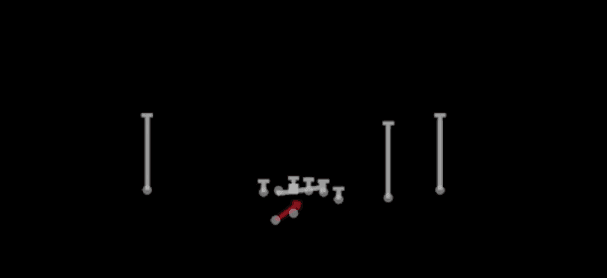 Play diagram for HB Power O from Shotgun Y Off Trips Wk in Madden 27