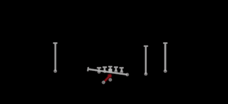Play diagram for Inside Zone Split from Shotgun Y Off Trips Wk in Madden 27