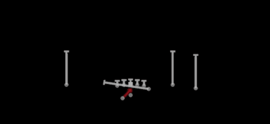 Play diagram for Inside Zone Split from Shotgun Y Trio Offset Wk in Madden 27