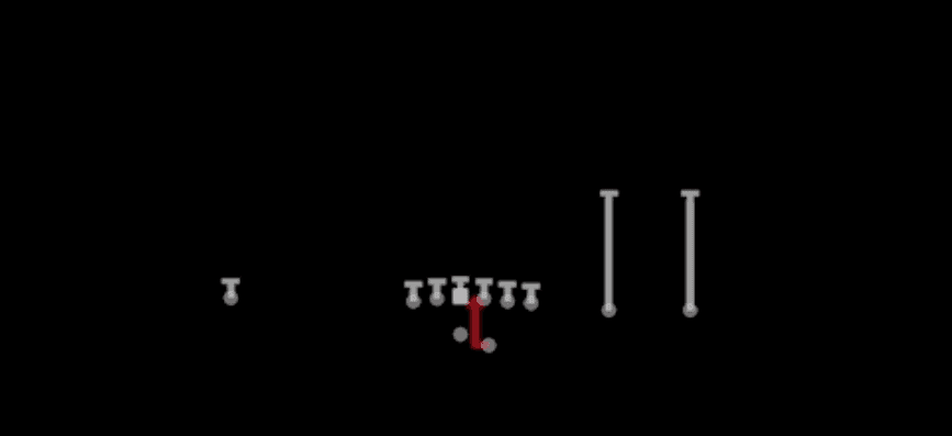 Play diagram for Duo from Shotgun Y Trips Offset in Madden 27