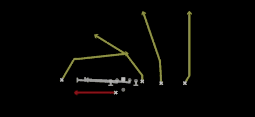 Play diagram for HB Slip Screen from Shotgun Y Trips Offset Wk in Madden 27