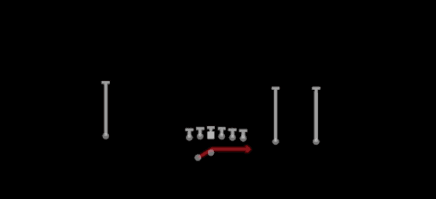 Play diagram for Outside Zone from Shotgun Y Trips Offset Wk in Madden 27