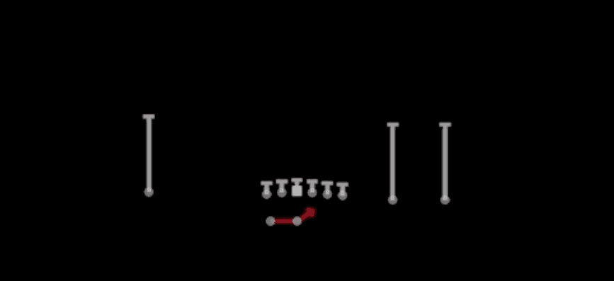 Play diagram for Outside Zone from Shotgun Y Trips Wk in Madden 27