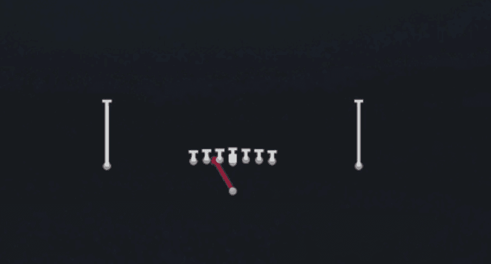 Play diagram for HB Blunt Dive from Singleback Ace in Madden 27