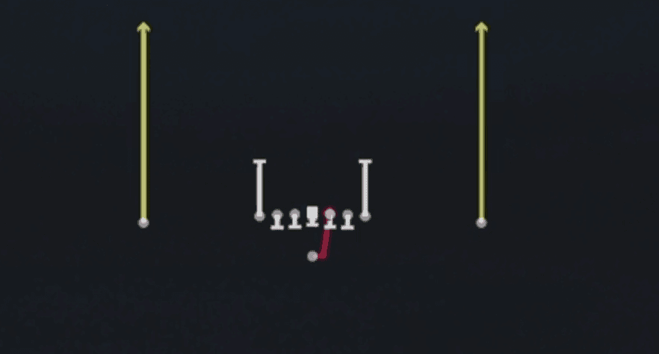 Play diagram for HB Draw from Singleback Ace in Madden 27