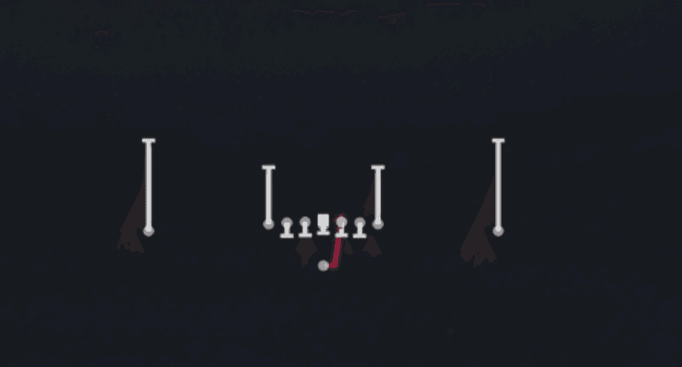 Play diagram for HB Pump Draw from Singleback Ace in Madden 27