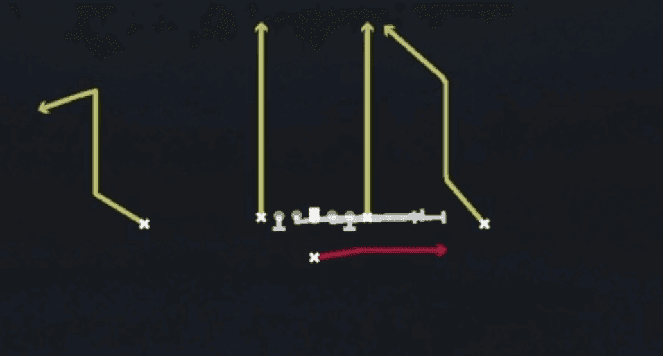 Play diagram for HB Slip Screen from Singleback Ace in Madden 27
