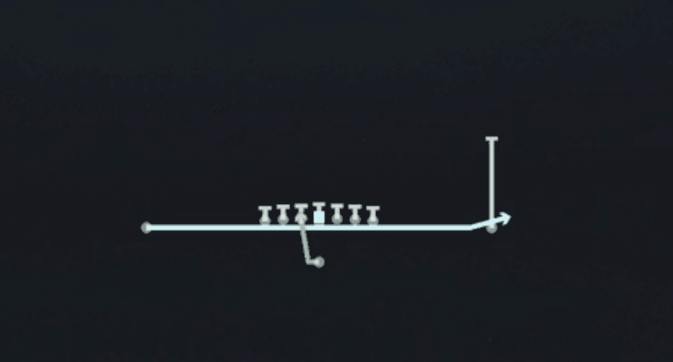 Play diagram for Jet Sweep from Singleback Ace in Madden 27