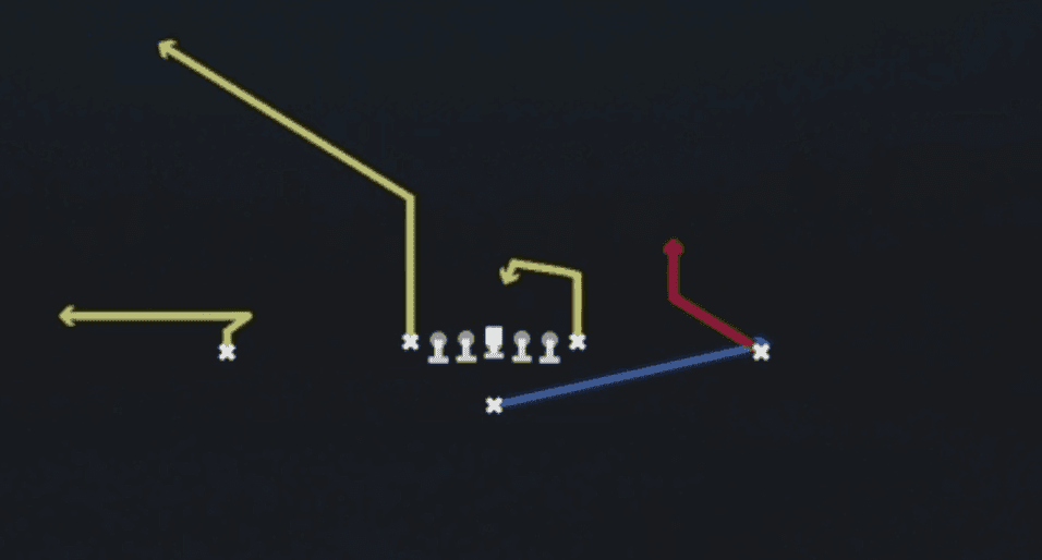 Play diagram for WR Option from Singleback Ace in Madden 27
