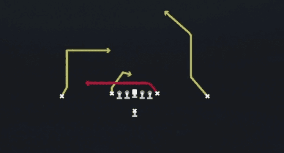 Play diagram for Y Shallow Cross from Singleback Ace in Madden 27