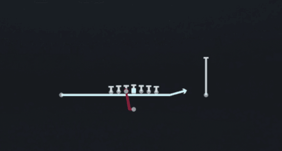 Play diagram for Zone Fake Jet from Singleback Ace in Madden 27
