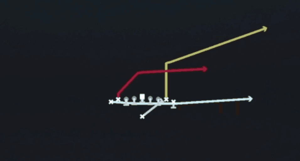 Play diagram for Escort PA Sprint Rt from Singleback Ace Double Wing in Madden 27