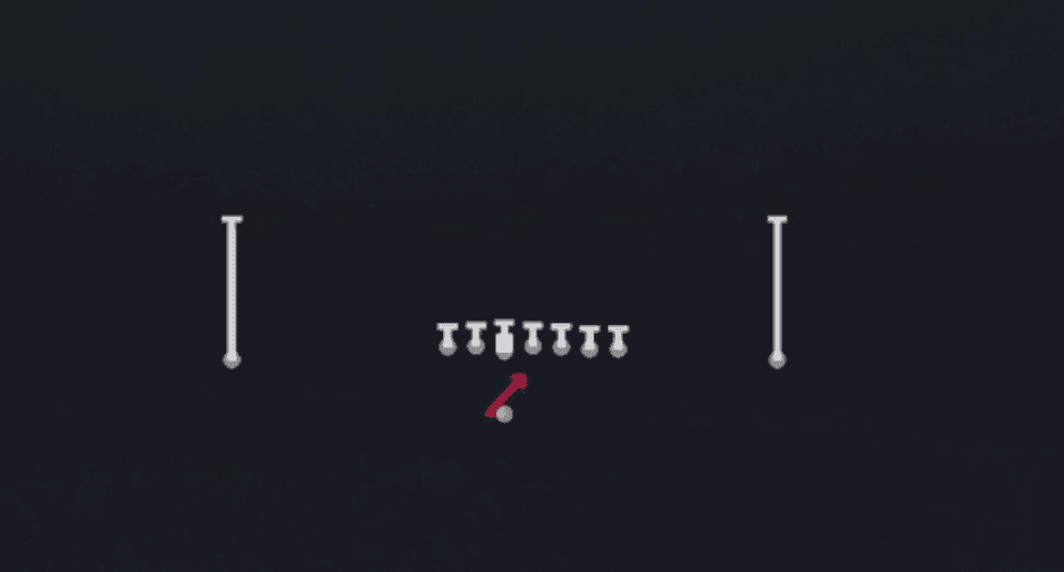 Play diagram for HB Misdirection from Singleback Ace Overload in Madden 27