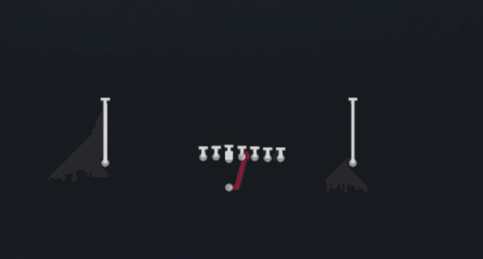 Play diagram for HB Smash from Singleback Ace Overload in Madden 27