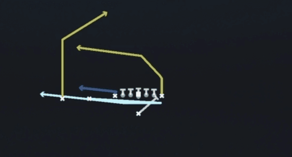 Play diagram for Mtn PA Z Slide from Singleback Ace Slot in Madden 27