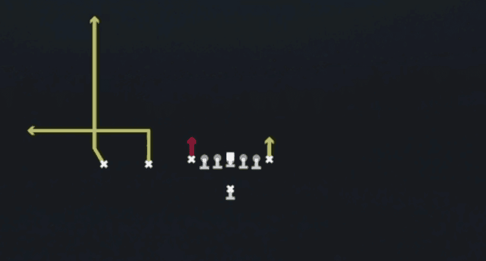 Play diagram for Stick from Singleback Ace Slot in Madden 27