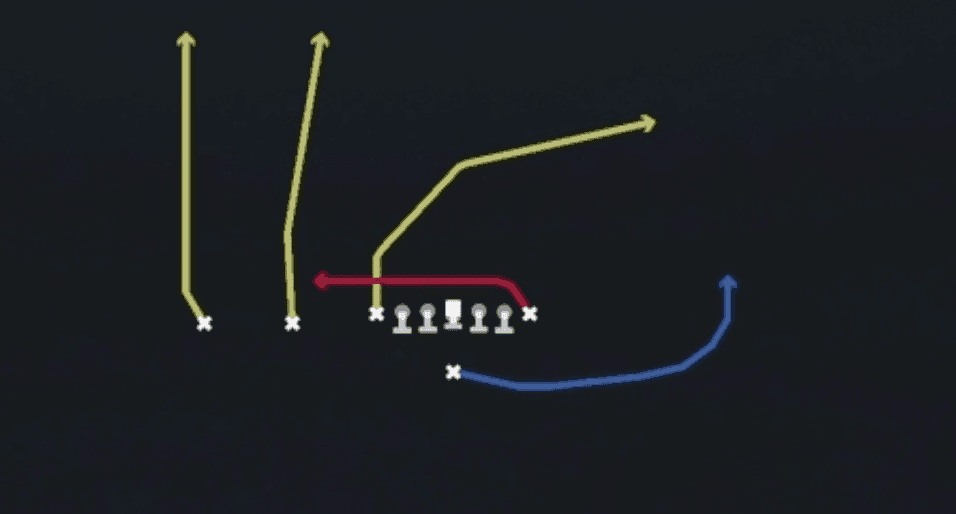 Play diagram for Verts from Singleback Ace Slot in Madden 27