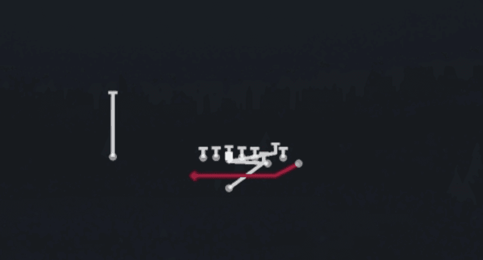 Play diagram for End Around Lead from Singleback Bunch in Madden 27