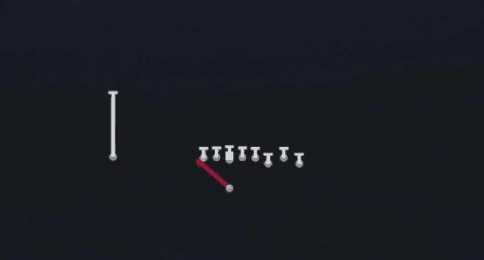 Play diagram for HB Zone Wk from Singleback Bunch in Madden 27