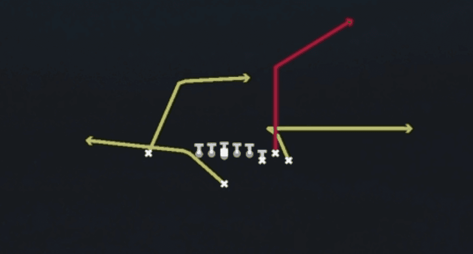 Play diagram for PA Boot from Singleback Bunch Ace in Madden 27
