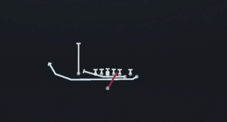 Play diagram for Cheat HB Slash from Singleback Bunch X Nasty in Madden 27