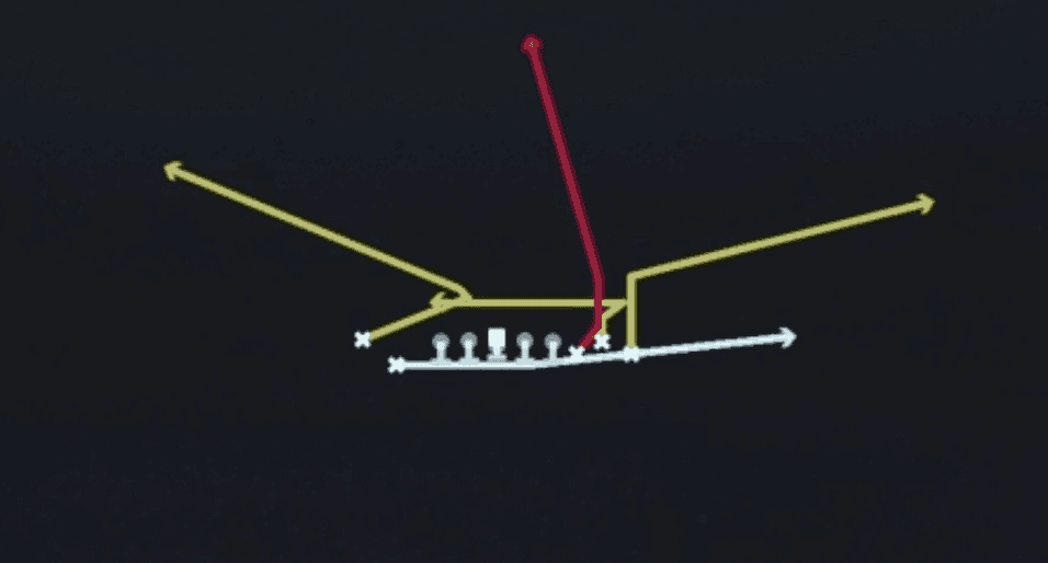 Play diagram for Flat Y Seam from Singleback Bunch X Nasty in Madden 27