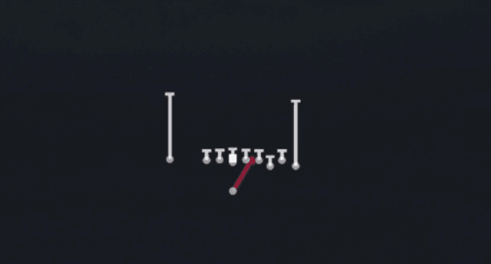 Play diagram for HB Slash from Singleback Bunch X Nasty in Madden 27