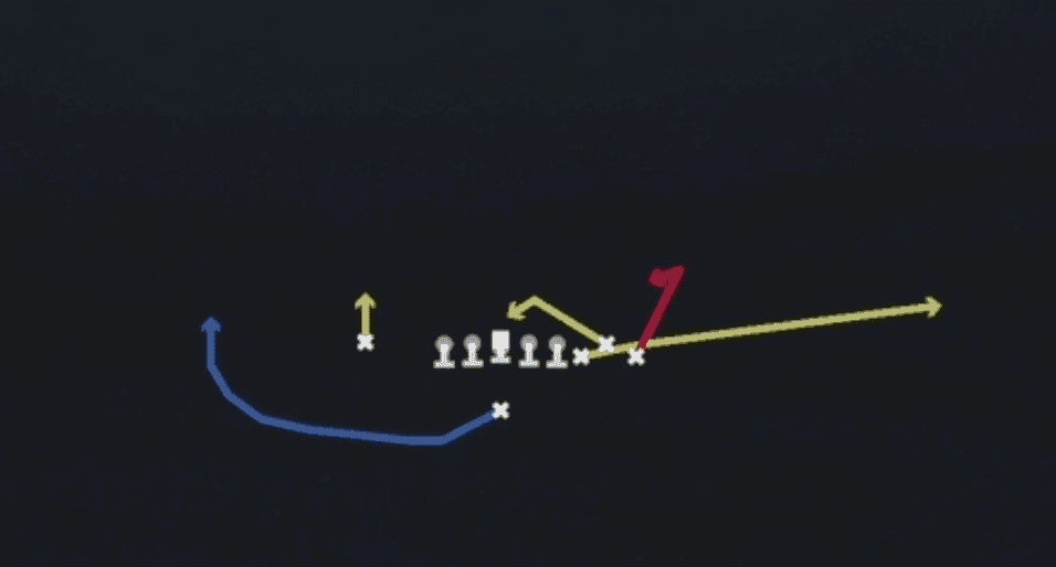 Play diagram for Spacing from Singleback Bunch X Nasty in Madden 27