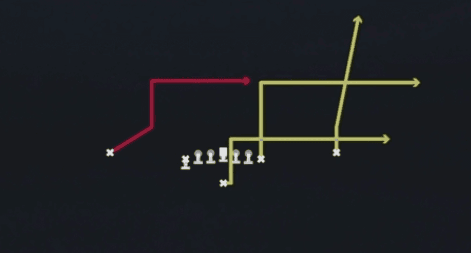 Play diagram for PA Dig from Singleback Deuce in Madden 27