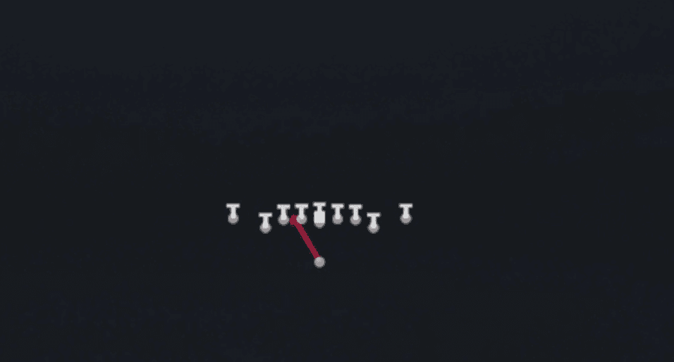 Play diagram for HB Zone Wk from Singleback Deuce Close in Madden 27
