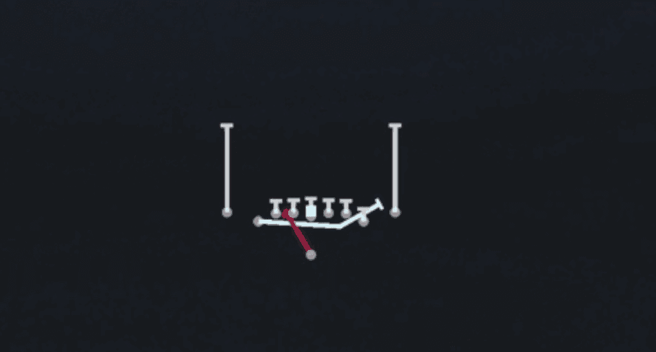 Play diagram for Motion Zone Split from Singleback Deuce Close in Madden 27