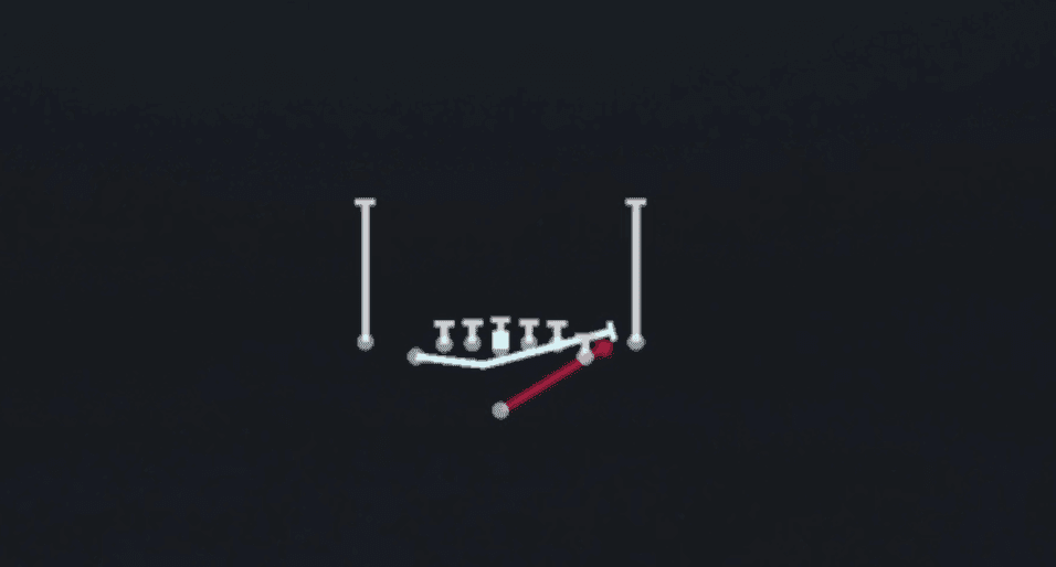 Play diagram for Mtn HB Stretch from Singleback Deuce Close in Madden 27